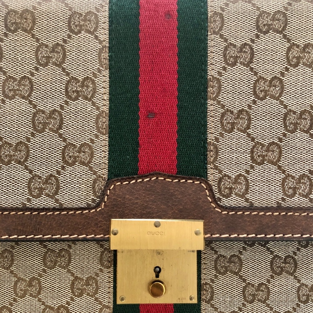 πHP 10/8π Authentic Vintage GUCCI Womenβs Briefcase - Picture 9 of 10